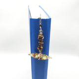 Origami Crane Bookmark with Tiger Eye