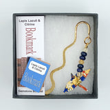 Japanese Crane Bookmark with Lapis Lazuli & Citrine