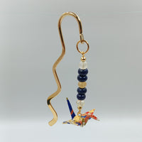 Japanese Crane Bookmark with Lapis Lazuli & Citrine