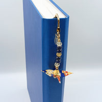 Japanese Crane Bookmark with Lapis Lazuli & Citrine