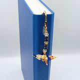 Japanese Crane Bookmark with Lapis Lazuli & Citrine