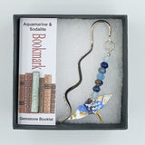 Origami Crane Bookmark with Aquamarine & Sodalite