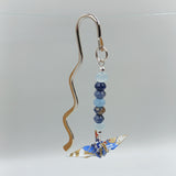 Origami Crane Bookmark with Aquamarine & Sodalite