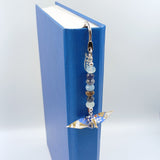 Origami Crane Bookmark with Aquamarine & Sodalite