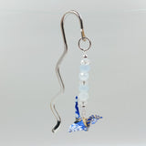 Origami Crane Bookmark with Aquamarine & Clear Quartz