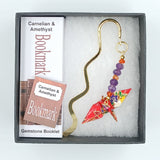 Origami Crane Bookmark with Carnelian & Amethyst
