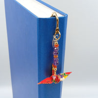 Origami Crane Bookmark with Carnelian & Amethyst
