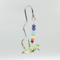 Origami Crane Bookmark with Chakra Stones