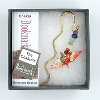 Origami Crane Bookmark with Chakra Stones