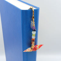 Origami Crane Bookmark with Chakra Stones