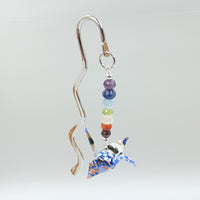 Origami Crane Bookmark with Chakra Stones