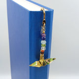 Origami Crane Bookmark with Chakra Stones