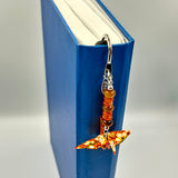 Origami Crane Bookmark with Carnelian & Tiger Eye