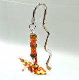 Origami Crane Bookmark with Carnelian & Tiger Eye