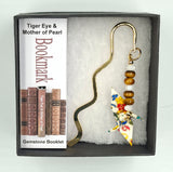 Origami Crane Bookmark with Tiger Eye & Mother of Pearl