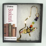 Origami Crane Bookmark with Chakra Stones (Black/Green)