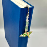 Origami Crane Bookmark with Aventurine & Rose Quartz