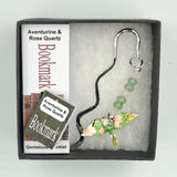 Origami Crane Bookmark with Aventurine & Rose Quartz