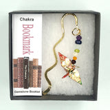 Origami Crane Bookmark with Chakra Stones (Red)