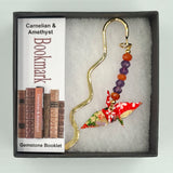 Origami Crane Bookmark with Carnelian & Amethyst