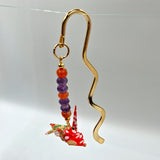 Origami Crane Bookmark with Carnelian & Amethyst