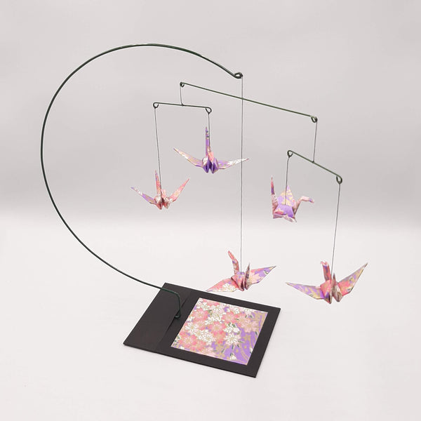 Desktop Crane Mobile - Purple & Cherry Blossoms