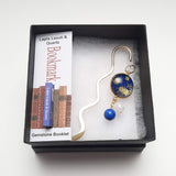 Japanese Paper Bookmark with Lapis Lazuli & Quartz