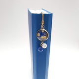 Japanese Paper Bookmark with Lapis Lazuli & Quartz