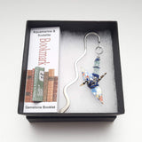 Origami Crane Bookmark with Aquamarine & Sodalite