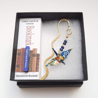 Japanese Paper Bookmark with Lapis Lazuli & Citrine