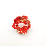 Red Origami Brooch with Freshwater Pearl