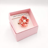 Pink Origami Brooch with Freshwater Pearl