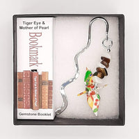 Origami Crane Bookmark with Tiger Eye & Mother of Pearl