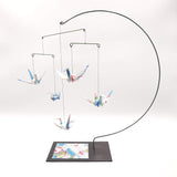 Desktop Crane Mobile - Light Blue Flowers & Fans