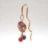 Japanese Paper Bookmark with Carnelian & Amethyst