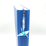 Origami Crane Bookmark with Aquamarine & Clear Quartz