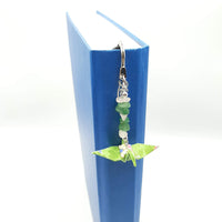 Origami Crane Bookmark with Aventurine & Rose Quartz