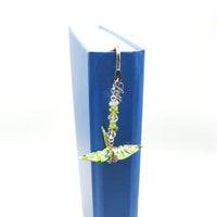 Origami Crane Bookmark with Peridot & Clear Quartz