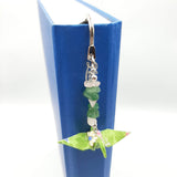 Origami Crane Bookmark with Aventurine & Rose Quartz